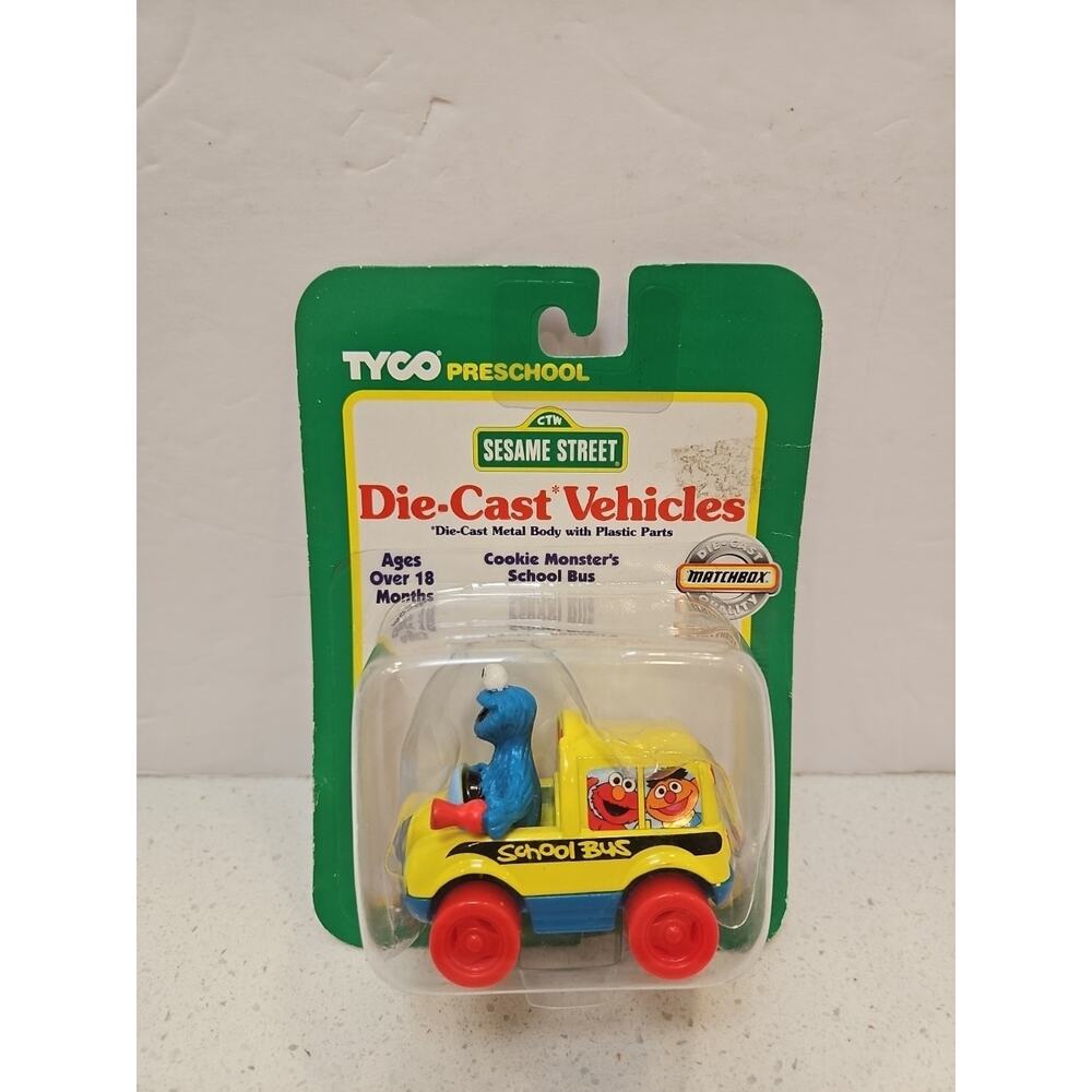 Rare Matchbox Tyco Sesame Street Diecast 1997 Cookie Monster School Bus NOS